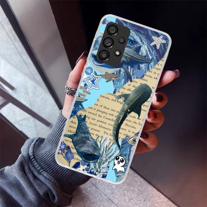 Ocean Whale Shark Phone Case For Samsung Galaxy A52 A51 A50S A32 A22 A12 A02S A72 A71 A31 A70 A30S Note 20 Ultra 10 Plus S10 Gal