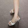 2025 Retro French Square Toe Stiletto Sandals for Women - Elegant Fairy Style