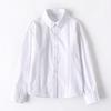 Girls' White Cotton Long-Sleeve School Shirt - Spring/Autumn Style for Primary and Secondary Students