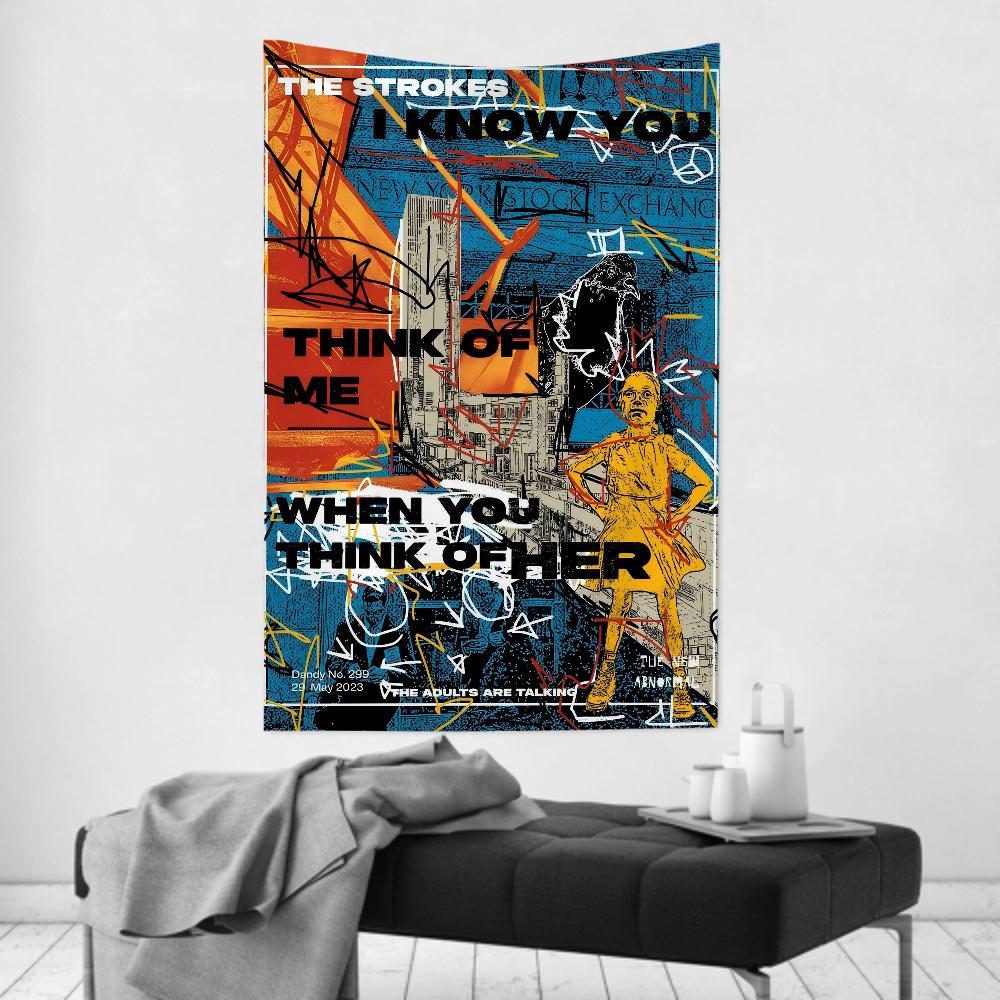The Rock Band Tapestry Room Decor SStrokes Wall Cloth Party Hanging Background Room Decor Baby Room
