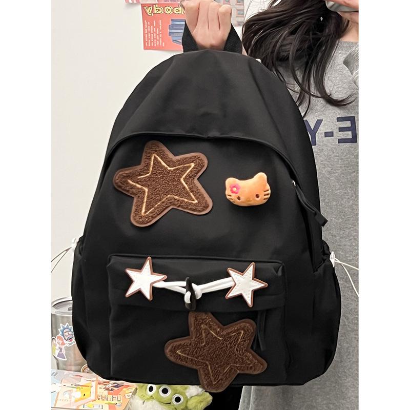 

Female college student high school junior high school student girl backpack women simple girl backpack чорний
