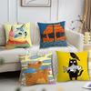 Cute Fish Cat Funny Cushion Cover For Pillow Printing Sofa Decoration Home Car Room Coffee Shop Office Nordic Simplicity