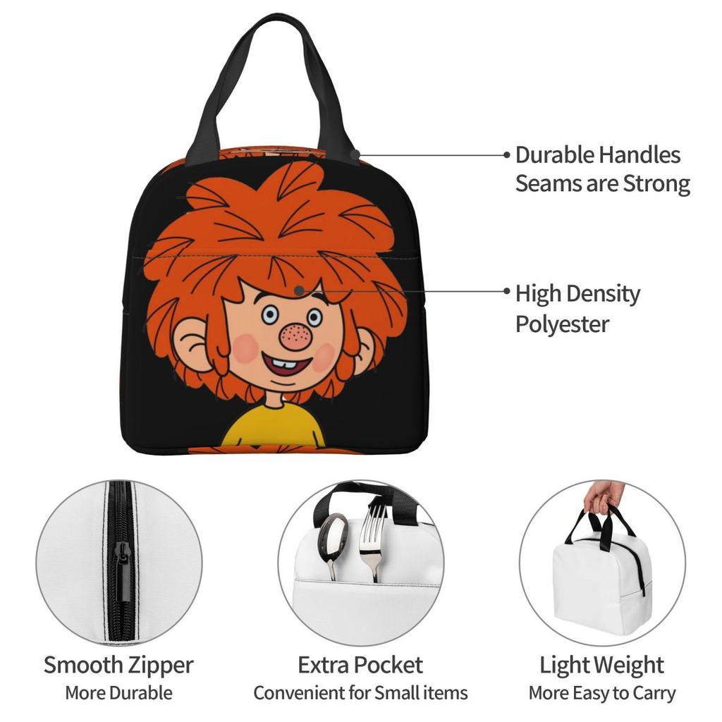 Pumuckl Insulated Lunch Bag for Women Kids Portable Food Boxes Thermal Lunch Box Tote