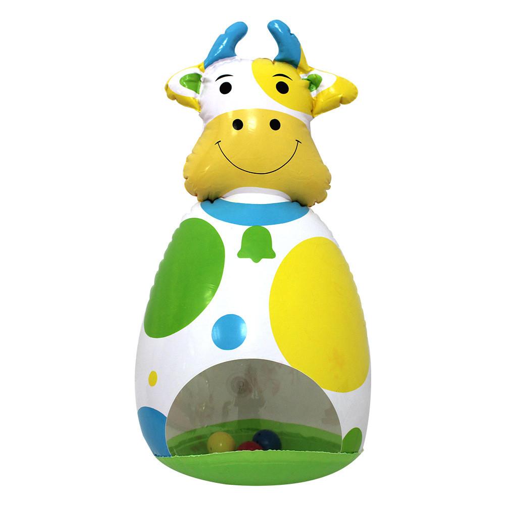 Pvc Children Plastic Inflatable Cow Bell Rattle Toy For Learning Play Gifts