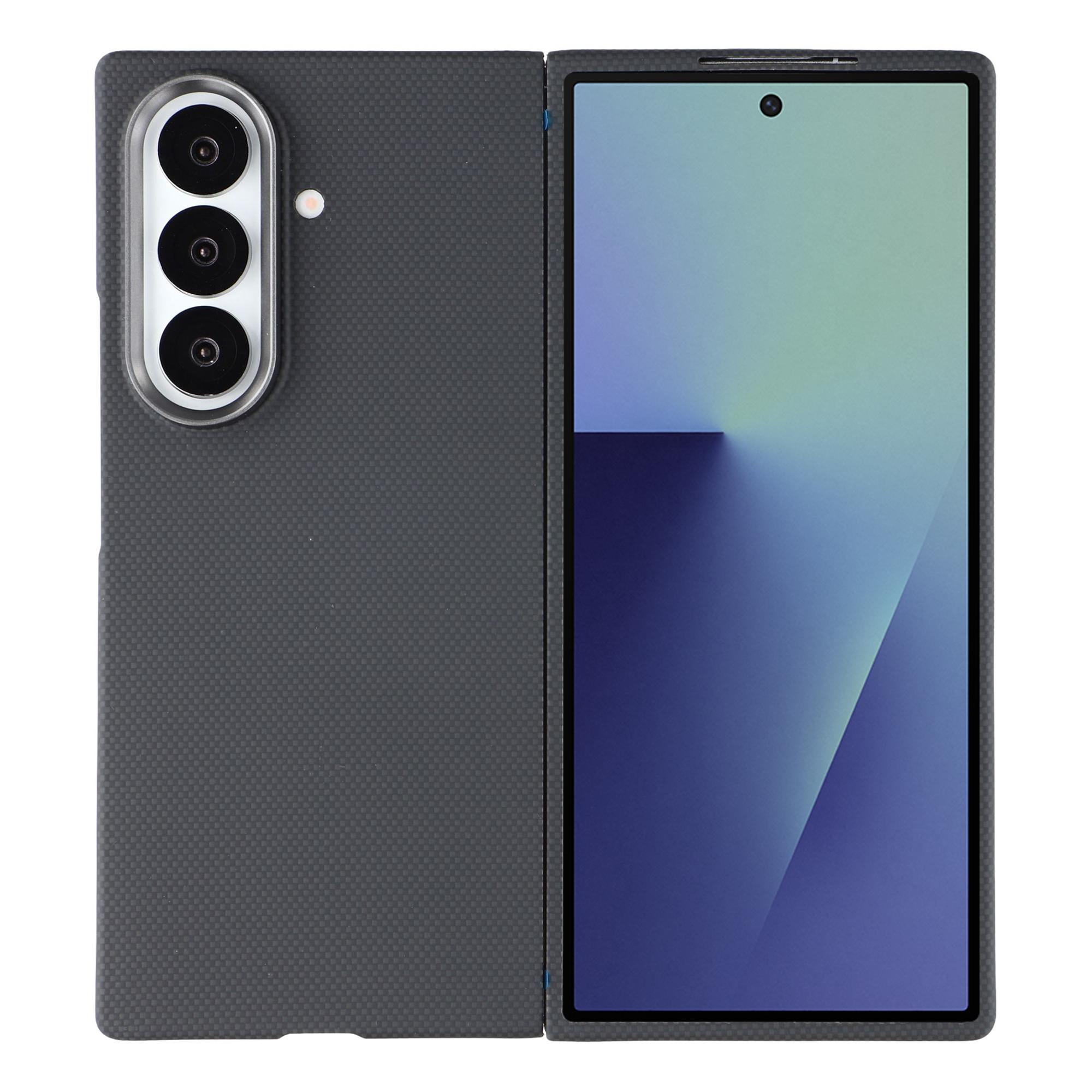 

For Samsung Galaxy Z Fold7 5G Magnetic Case Plain Weave Aramid Fiber Phone Cover with Metal Lens Frame A