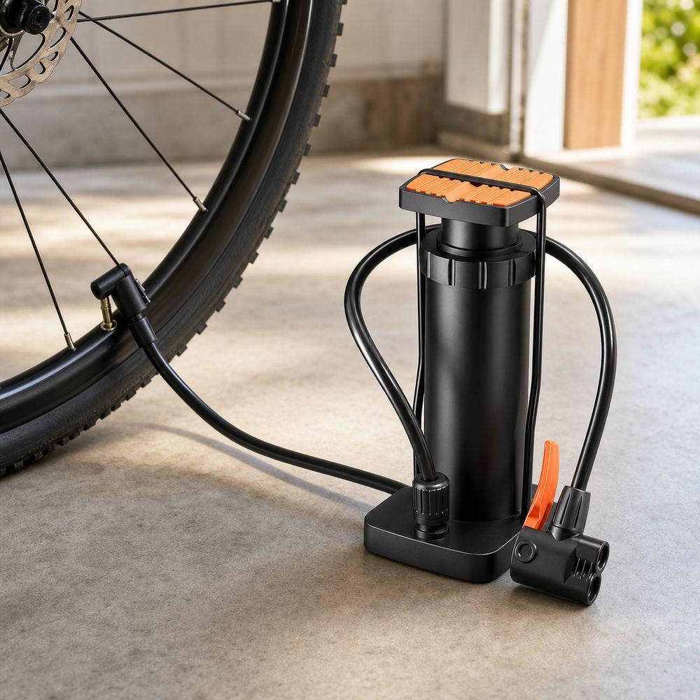 Flexible Hose Bicycle Tire Pump High Pressure Portable Tire Inflator Motorcycle Tires