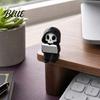 Sensenmann Statue Lese Figur 3D Gedruckte Mini Totenkopf Statue Vielseitige Schreibtischdekoration Niedliches Gotisches Skelett Ornament für Bücherregal,