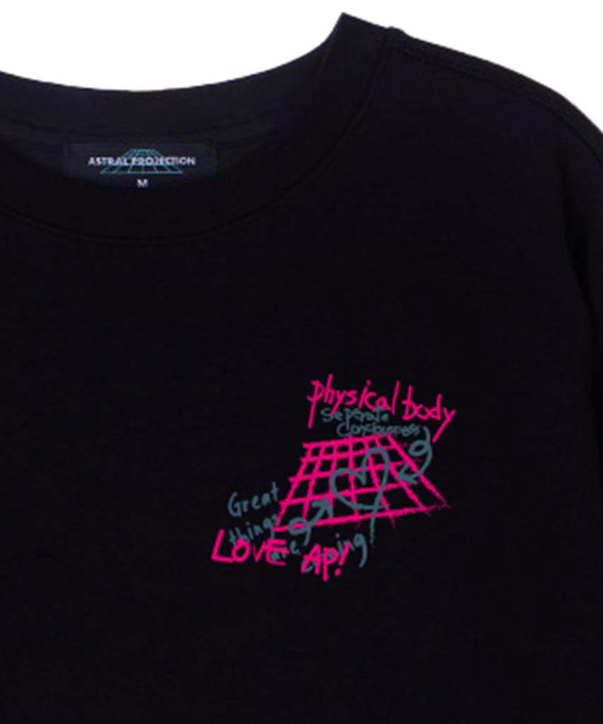 ASTRAL PROJECTION Graffiti Supima Cotton Round Neck Short Sleeve T-Shirt_Black