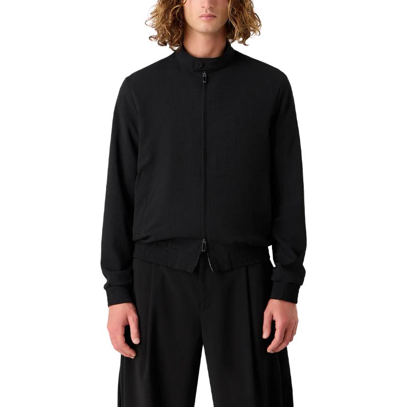 Emporio Armani Jackets Men's Black Stand Collar Moderate Other H41R28-E1082-1999
