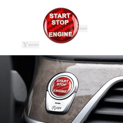 For BMW X1 X3 X4 X5 X6 F30F10 F01 F32 F15 F25 G30 G31 G11 G12 Start Stop Button Cover Carbon Fiber Engine Key Sticker Trim Cover