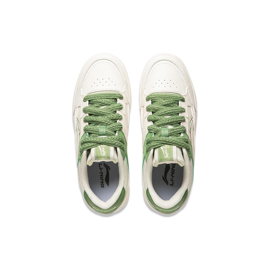 Li Ning Tianji Slip Resistant, Abrasion Resistant, Lightweight, Breathable Low top Skateboard Shoes Women's White Green AGCU096-1