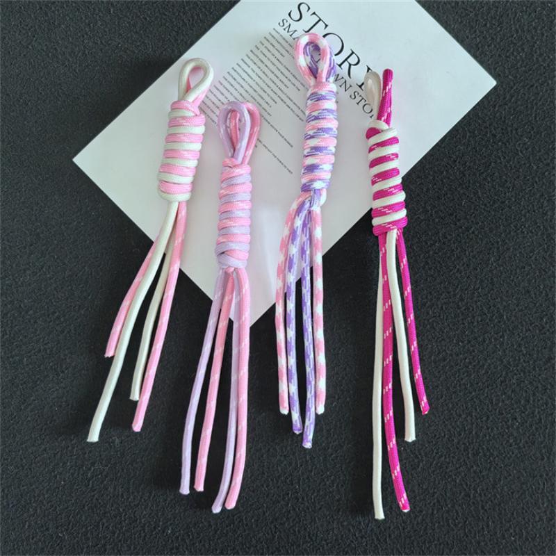 Creative Anti-Lost Knot Nylon Rope Keyring Colorful Braided Lanyard Keychain For Car Backpack Pendant Accessories Gift