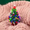 Decorative Holiday Charms Handmade Beaded Christmas Tree Ornament, Sparkly Crystal Bead Mini Art for Holidays Tabletop Decor, Hand-Woven Xmas Desktop