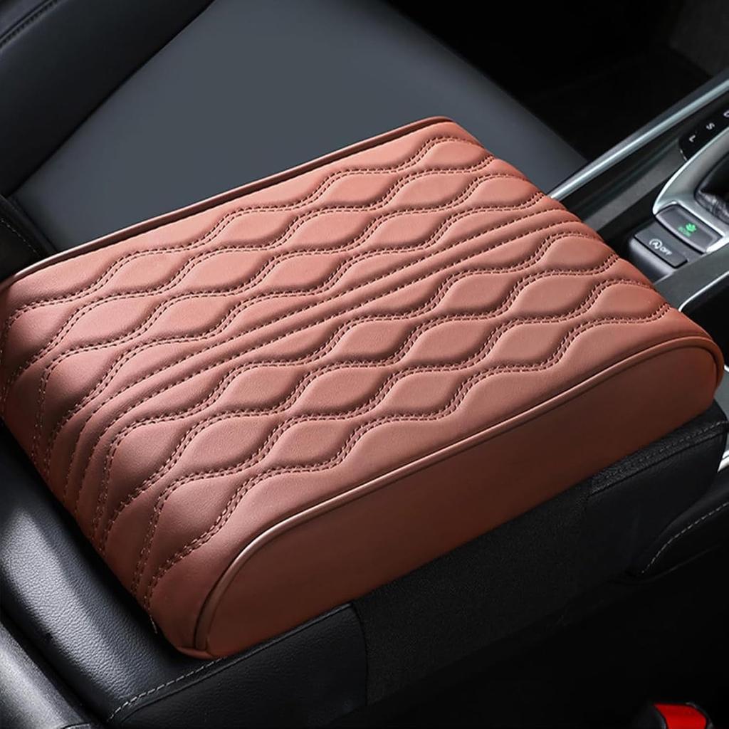 Upgraded Universal Style Memory Cotton Car Armrest Box Pad, Leather Car Armrest Cushion Center Console Cover Pad, Universal Vehicle Seat Box Cushion