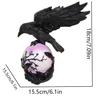 New Resin Sculpture of A Crow As A Decorative Item for Home Tabletop, A Halloween Gift, A Night Light for The Crow's Night.
