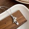 Fashion Sparkly Cute Bear Pendant Necklaces for Women Trendy Exquisite Clavicle Chain Jewerly Birthday Gift