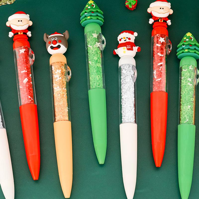 Cartoon Christmas Ballpoint Pen Cute Santa Claus Pen For Student Stationery Gift