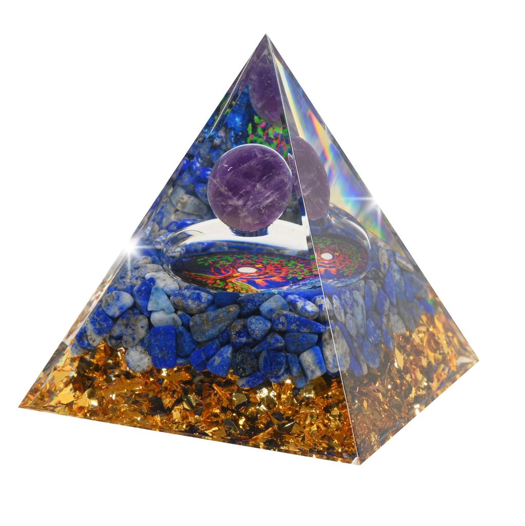 Orgonite Crystal Orgone Pyramid Tower Energy Nature Reiki Healing Chakra Object 6cm x 6cm (7)
