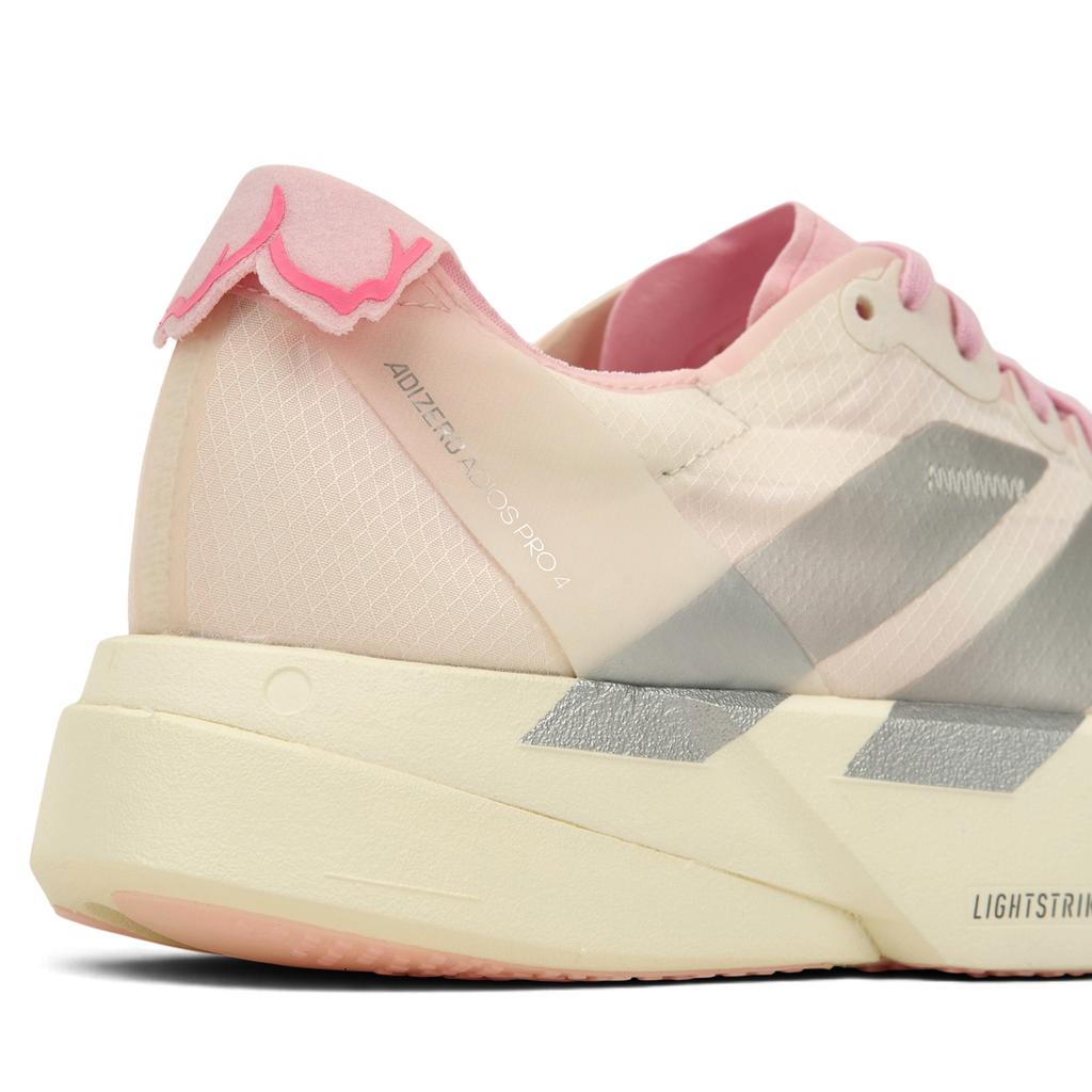 adidas Adizero Adios Pro 4 Beyaz Gümüş Metalik Şeffaf Pembe Kadın Spor Ayakkabı JQ4446