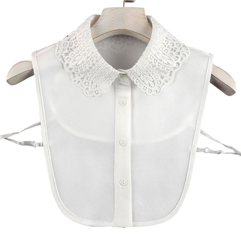 Fashion Shirt Fake Collar Women'S Anti-Wrinkle Chiffon Embroidery Versatile Fake Collar Shirt Fake Collar Multi-Functional Decorative Collar