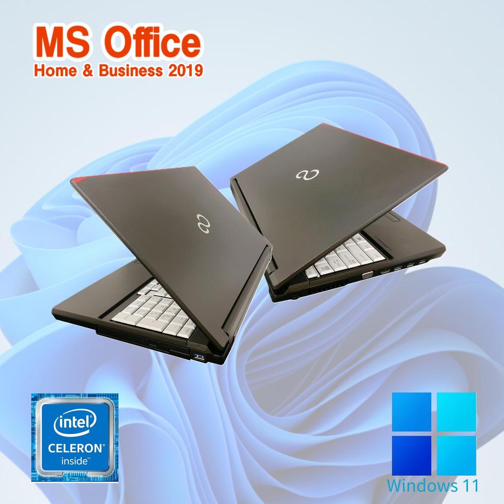 Refurbished LIFEBOOK A576 Celeron Windows 11 MS Office Home Breakfast Wajun 16GB 256GB SSD Laptop, 15.6-inch, 10-Keyboard, 3855U, Pro, & 2019, Webcam,