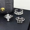 New Product Stacked Fashion Star Double-Layer Zir*****Pen Ring Simple Fashion Adjustable Ring Set Women