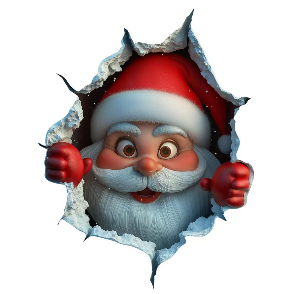 Christmas Wall Stickers Removable Santa Claus Wall Decal Holiday Decor for Home and Living Spaces