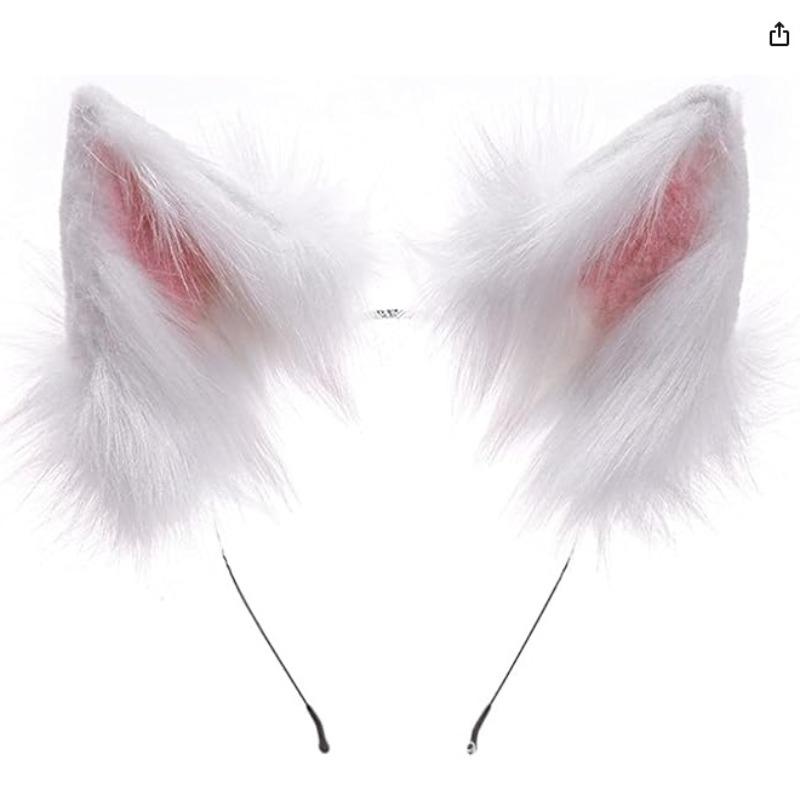 Plush Simulation Handmade Animal Ear Headband, Plush Dress Up Wolf Ear Headband Cosplay Play Lone Wolf Hair Accessories