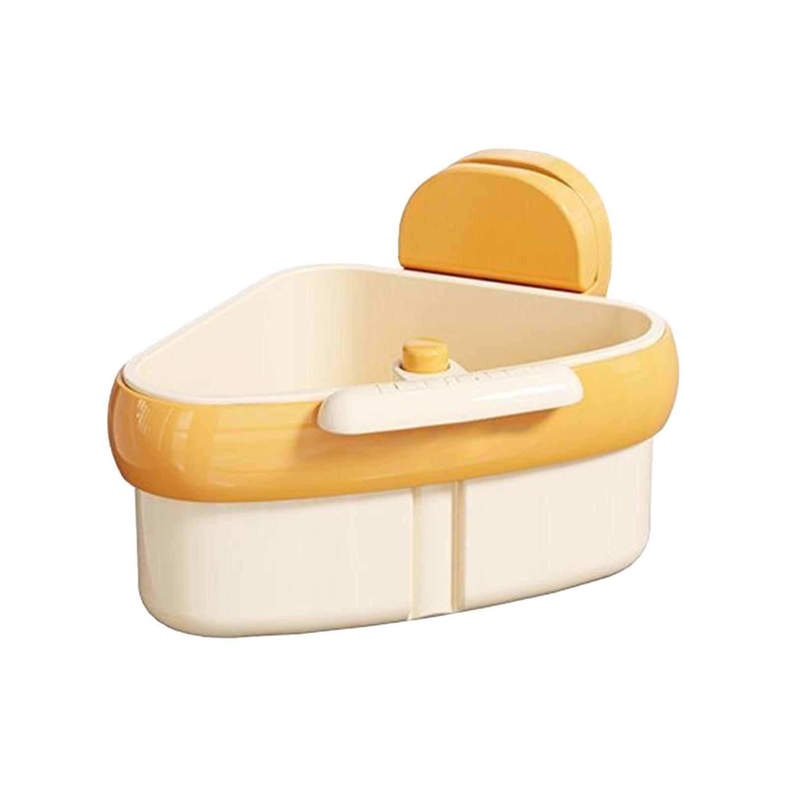 

Triangle Sink Drainer Basket with Suction Cups Space Saving Corner Dish Rack for Kitchen Sink Organizer Quick Water Drainage помаранчевий