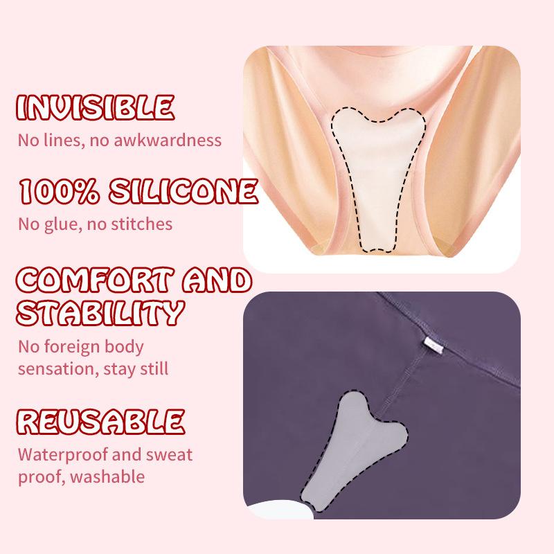 Thin Private Parts Sticker Silicone Underwaer Pads For Women'S Bikini Swimming Dancing Suit Waterproof Invisible Privacy Patch
