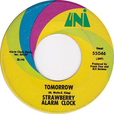 7inch Record STRAWBERRY ALARM CLOCK - Tomorrow / Birds In My Tree 55046 UNI 1967 US Rock Used