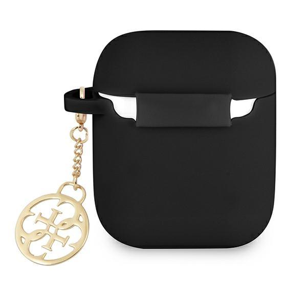Guess  Gua2Lsc4Ek Airpods 1/2 Coverczarny/Black Silicone Charm 4G Collection