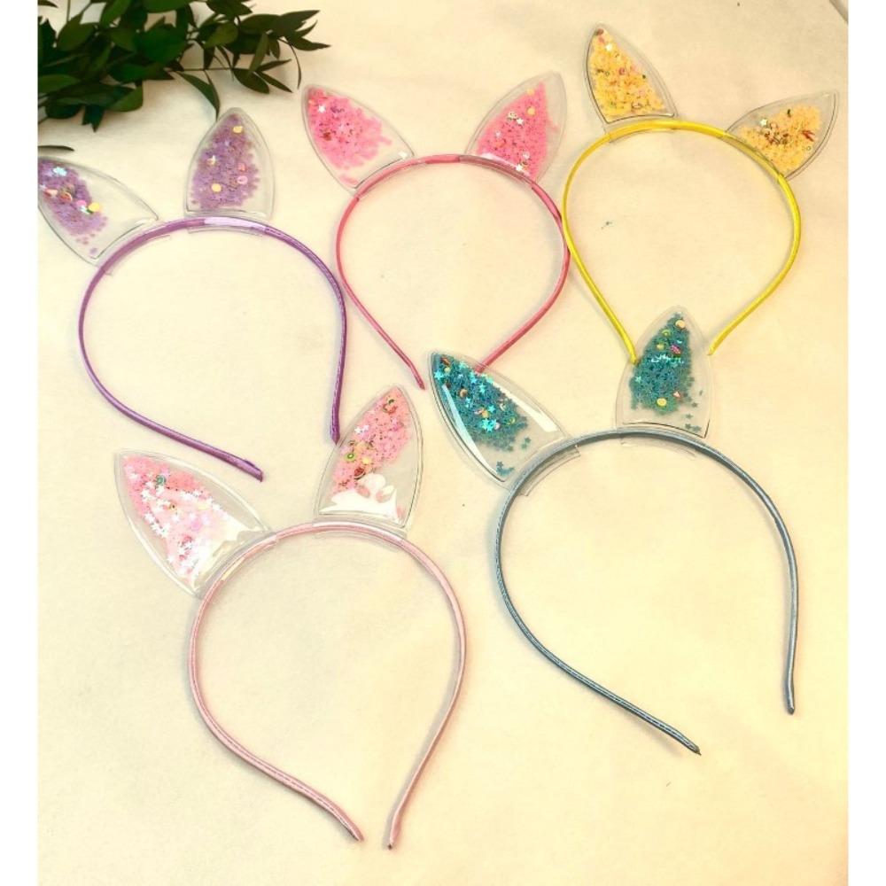 Cat Ears Quicksand Hair Band Crown Rabbit Ears Children's Hair Accessories Students Share Kindergarten Prizes Sequined Elements