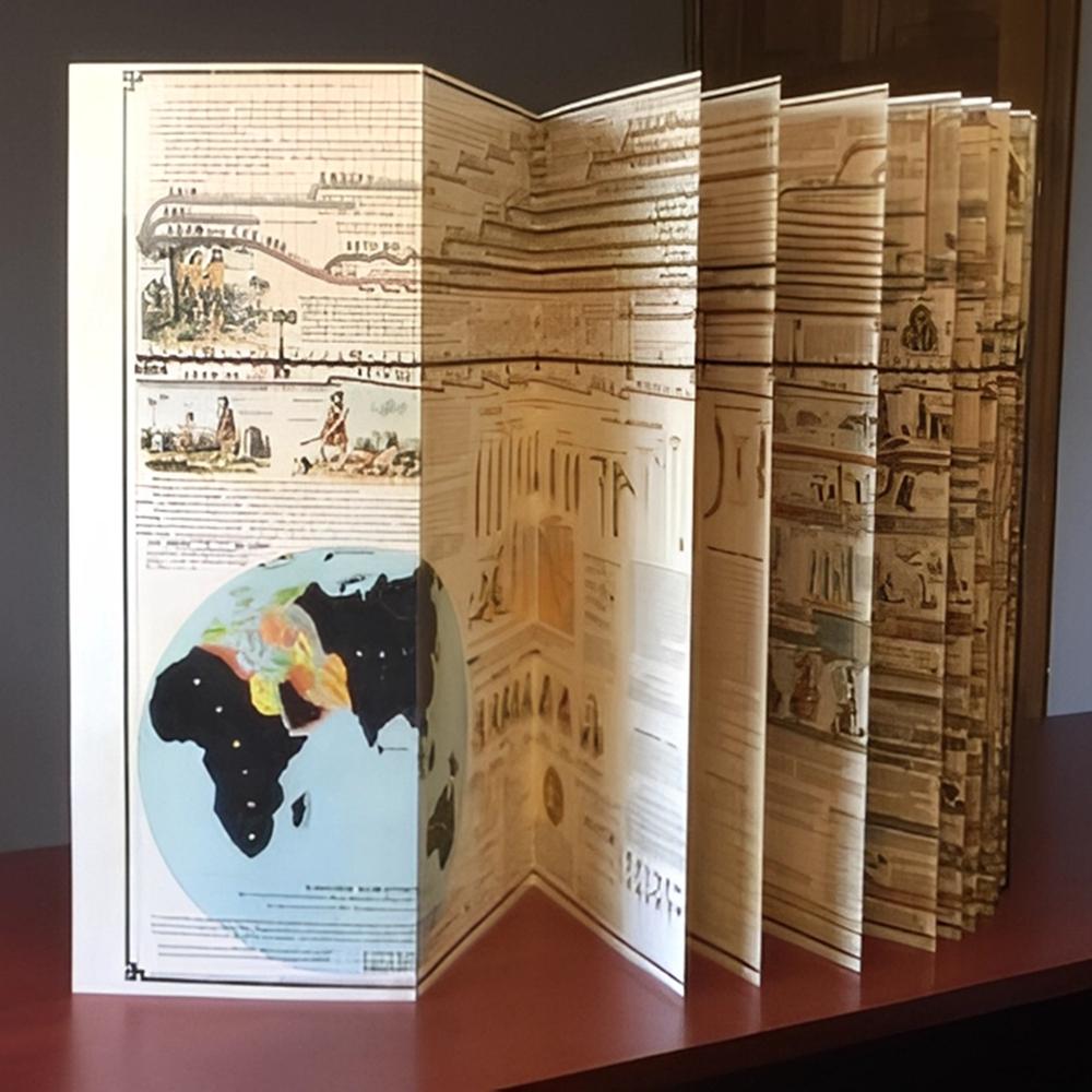 Vintage Folding World Map Wall Chart Antique Style Historical Globe Map Decor For Home School Adam s Synchronological Chart
