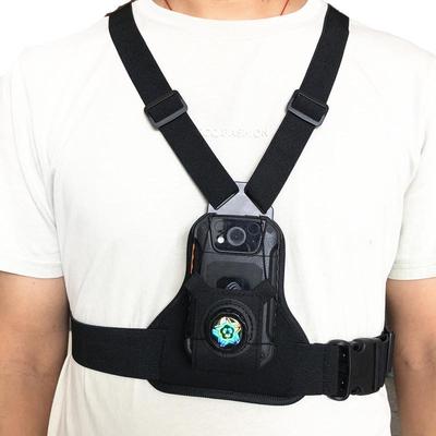 Dual Shoulder Strap Chest-Mounted Rotating Body Camera and Walkie-Talkie Holder for Climbing and Cycling.