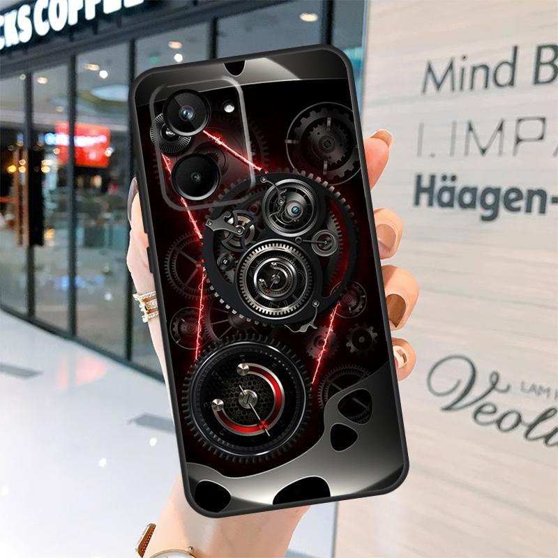Steampunk Style Gears Levers Engine Case For Realme 15 Pro 12 11 13 14 Pro Plus GT6 GT7 C55 C51 C53 C25 C63 C61 C65 C67 C71 C75