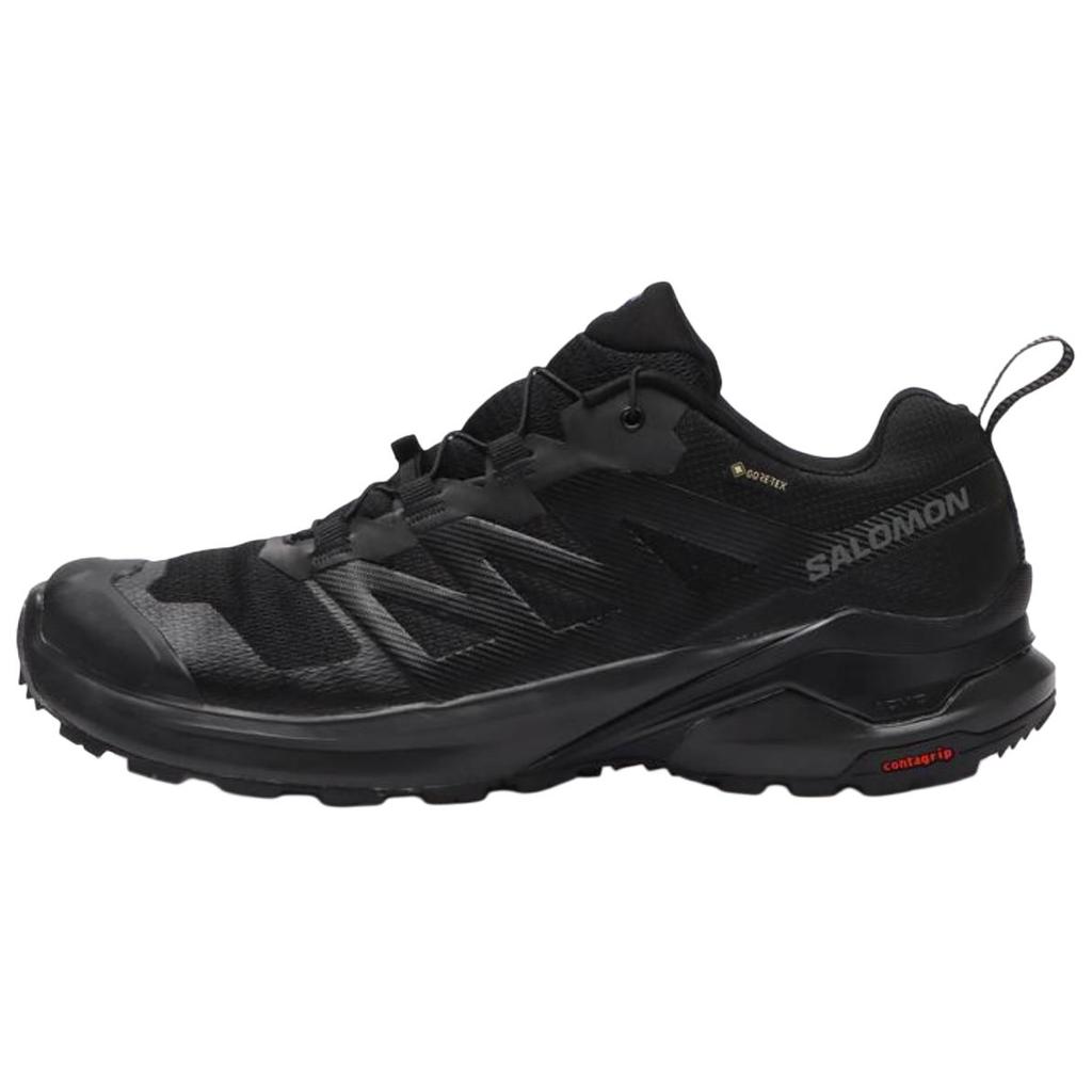 SALOMON X Adventure Slip Resistant, Abrasion Resistant, Balance Grip Low top Hiking Shoes Men's Black Sneakers L47321100
