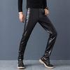 LIFESHINE Leather PU Motorcycle Windproof and Solid Biker Long Skinny Gift Not Men's Pants, Leather, Pants, Cold-Resistant, Color, Fleece-Lined,