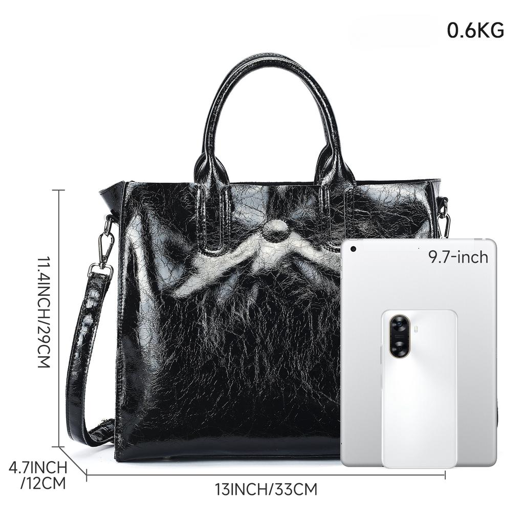 Genuine Leather Bag Women's Tote Leather Large Capacity Handbag Shoulder Bag Crossbody Bag