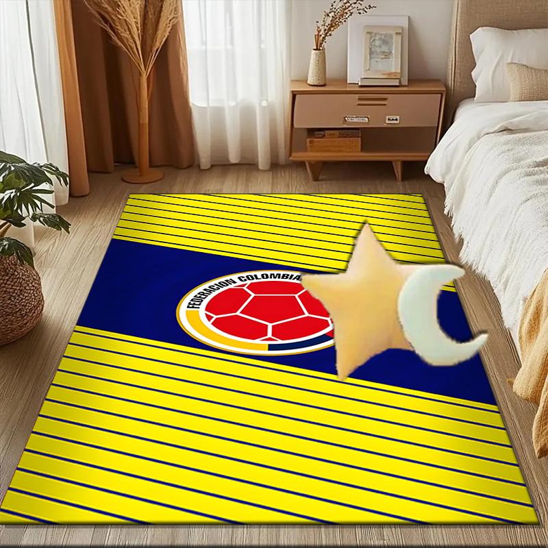 Colombian Soccer Federation Rug Game Carpet, Floor Mat for Bedroom Living Room Entryway Rug, Home Decor Idea Gift for Christmas Birthday