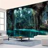 2D Mayan Cenote 2D Flat Banner with Jungle Vines & Pool Photo Background