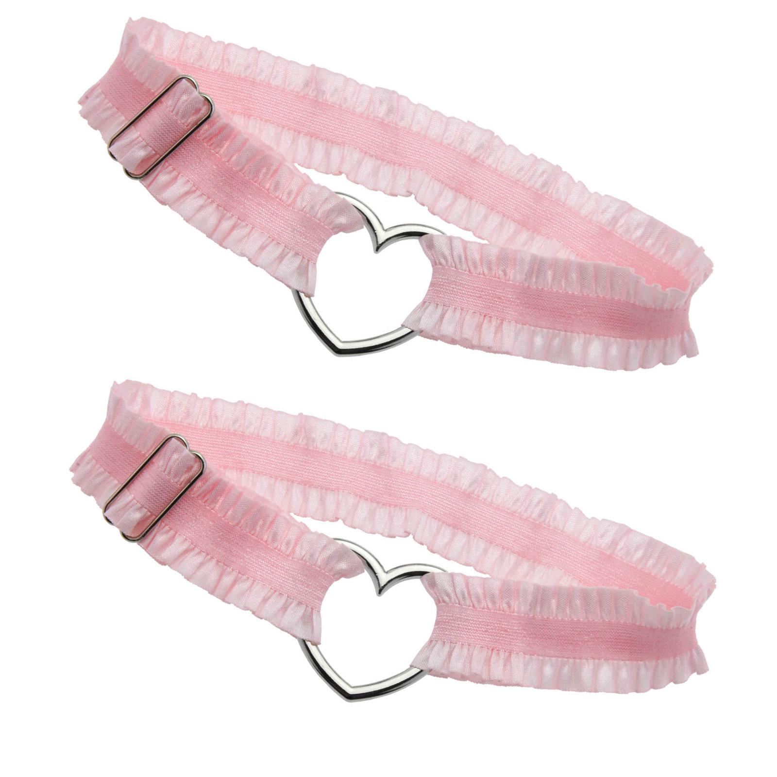 

Готический чулок на бедро с кружевом в виде сердца, регулируемый аксессуар для косплея, цепочка на бедро, удобная модная одежда для ног розовый