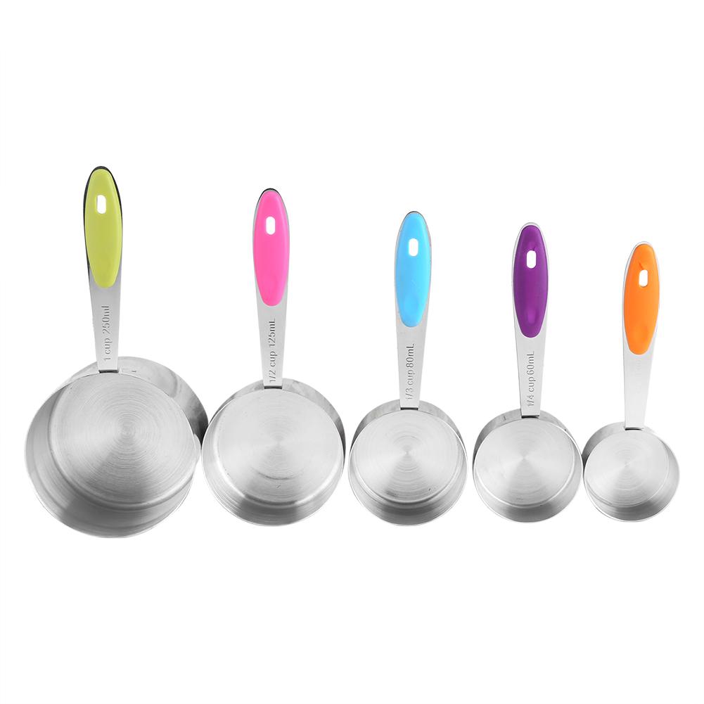 5-teiliges Set Edelstahl Messbecher Set Zucker Kaffee Milch Küchengerät Backwerkzeuge