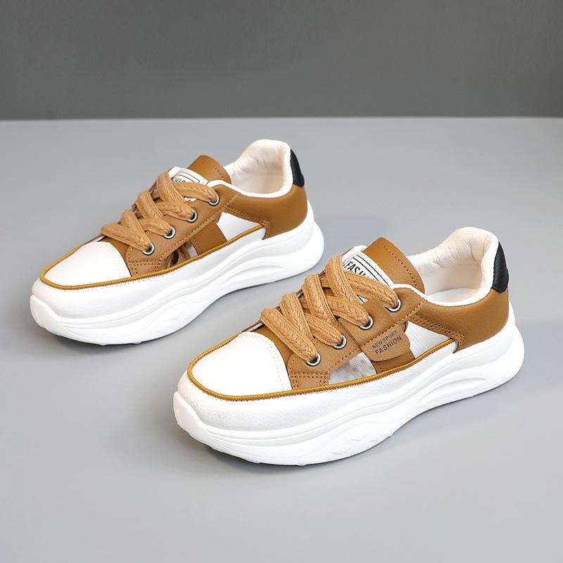 

[Customized] YB9282 new breathable women s shoes 2025 summer hollow fashion heightening trend breathable casual shoes 35