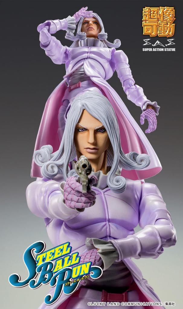 Medicos Entertainment Super Action Statue Valentine from Bizarre Adventure Part Steel Ball Approximately 150mm and POM Painted Movable Figure "Funny