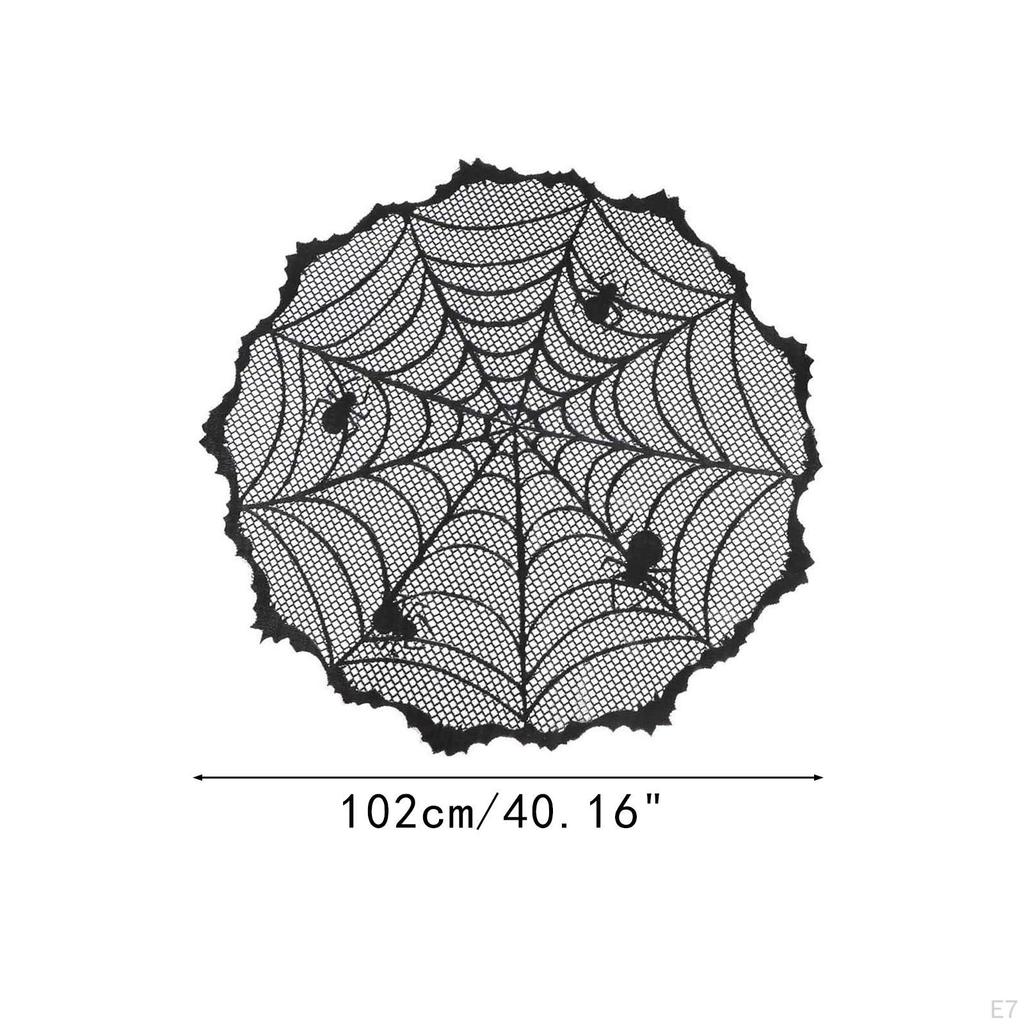Spiderweb Round Tablecloth for Halloween Party Decor