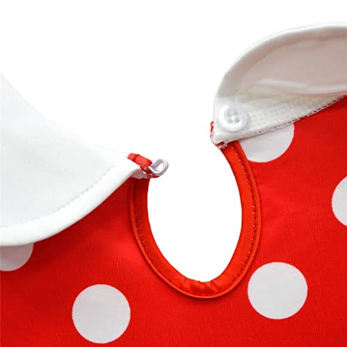 Dressy Daisy Baby Girls Polka Dot Fancy Dress, Halloween Costume, Birthday Party Outfit, Mouse Ears, Hair Hoop, Red, Ages 7-9