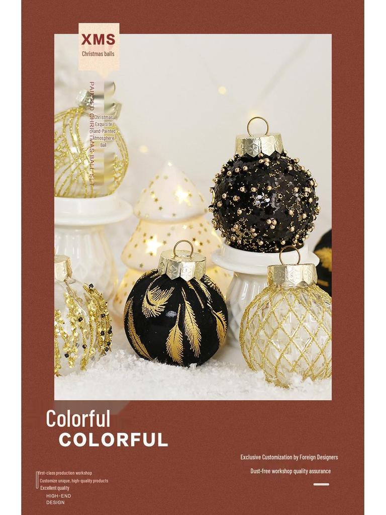 Weihnachtsbaumschmuck-Set im europäischen Stil, hohe Qualität, PET: Dekorative Weihnachtskugeln