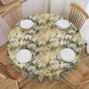 Round Fitted Fashion Trend 3D Flowers Table Cloth Waterproof Tablecloth 70 Inches Table Cover for Kitchen Dinning