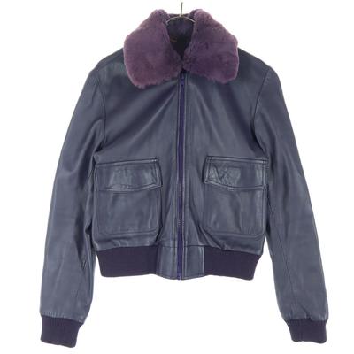 CH.IND. Long Sleeve Leather Jacket 36 Purple Fur Removable Women Used